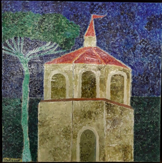 Baptiserium in toscane.jpg - Baptiserium in Toscane, olieverf op doek, 40x40cm